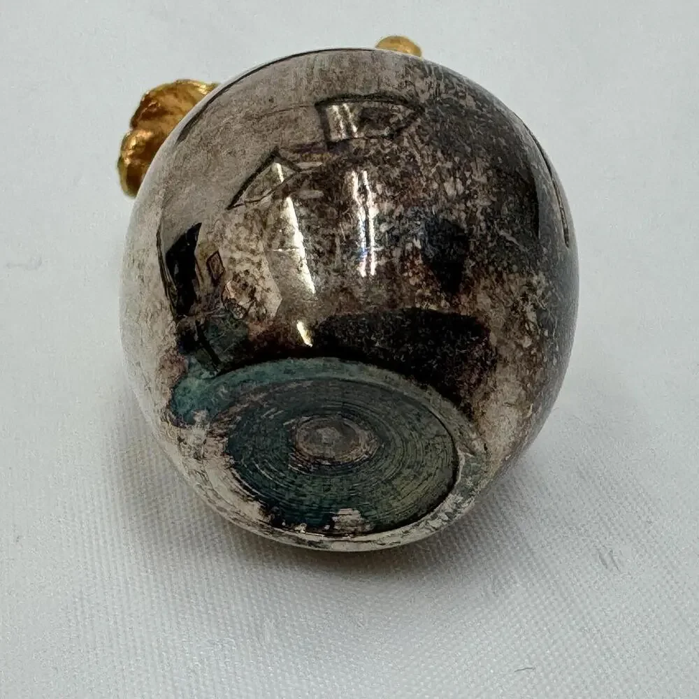 French Silver and Gold Plated Miniature Apple Place Card Holders 12 Vintage - Picture 7 of 8